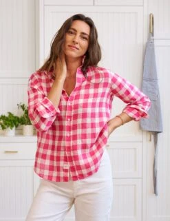 EILEEN Pink Check, Classic Linen