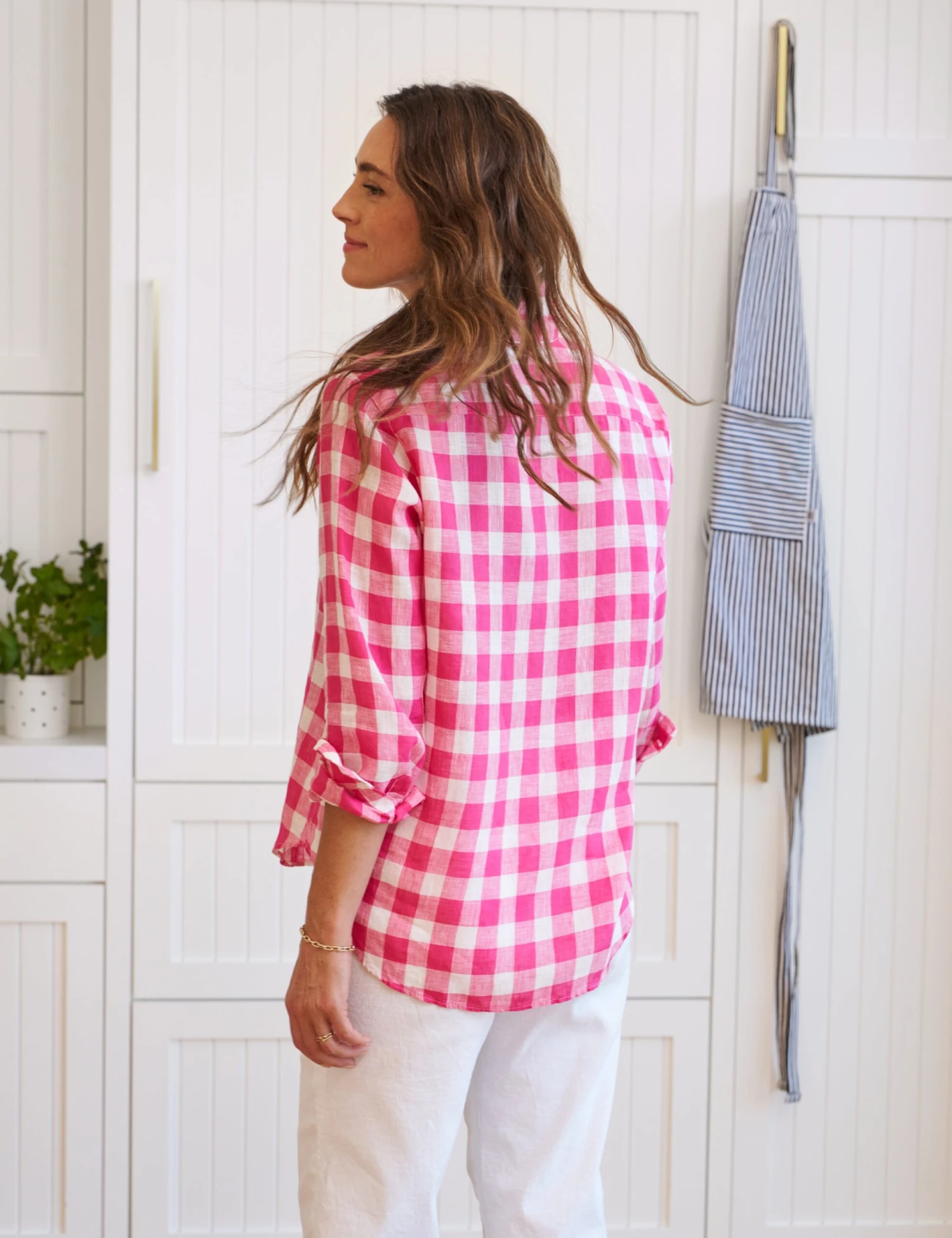 EILEEN Pink Check, Classic Linen - Image 2