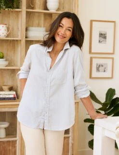 EILEEN Blue Stripe, Italian Cashmere Touch