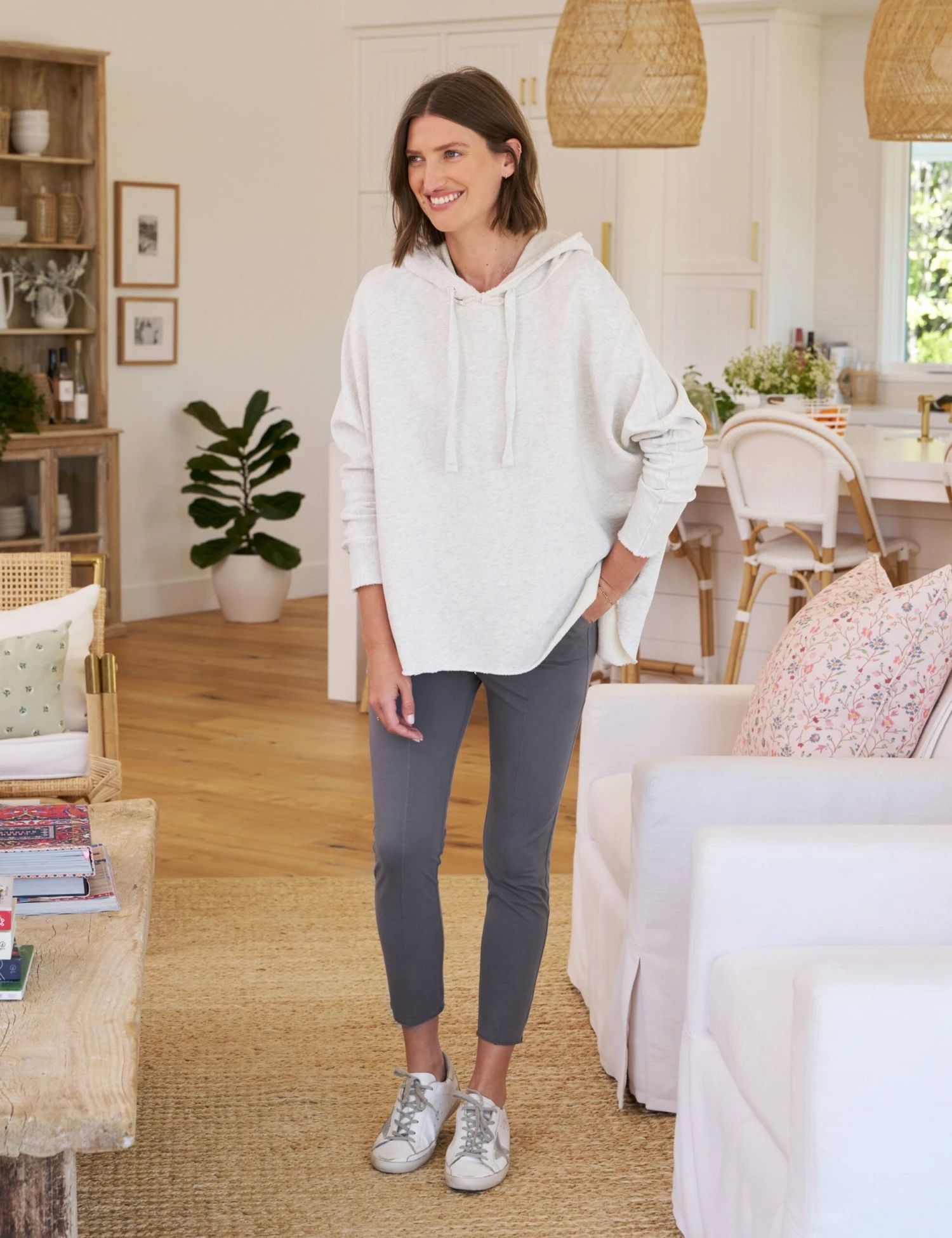 KANE Heather White Melange, Triple Fleece - Image 5