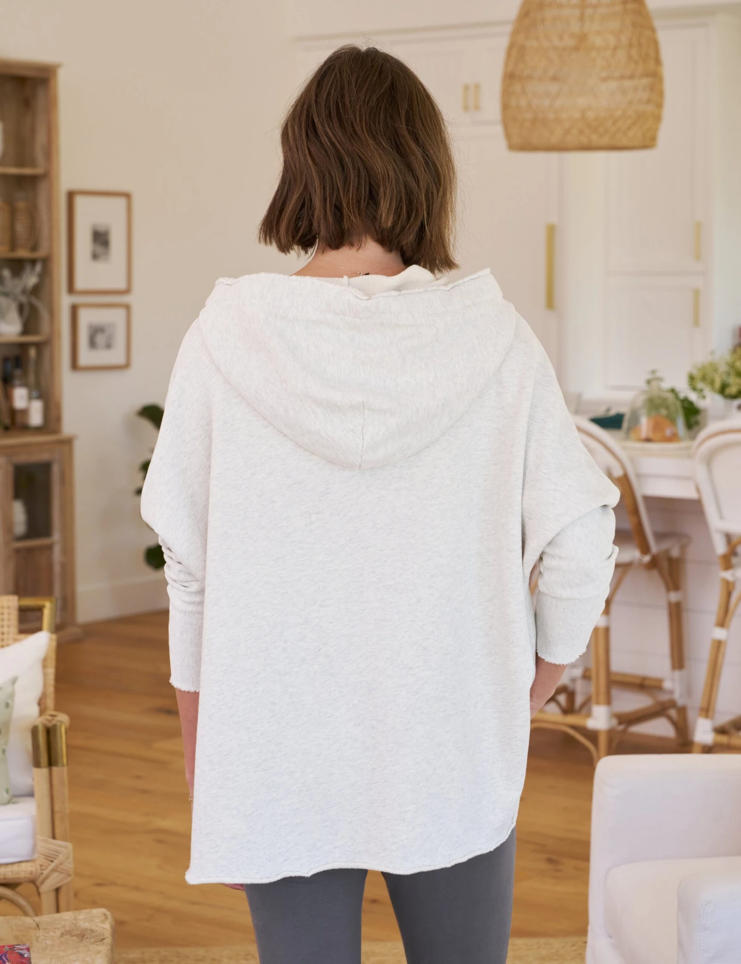 KANE Heather White Melange, Triple Fleece - Image 2